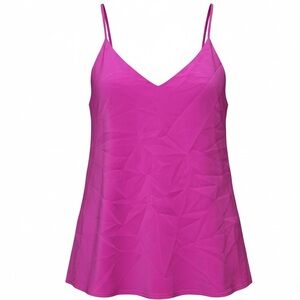 Lavender Brown 100% silk Bright Magenta Spaghetti Strap V-Neck Camisole